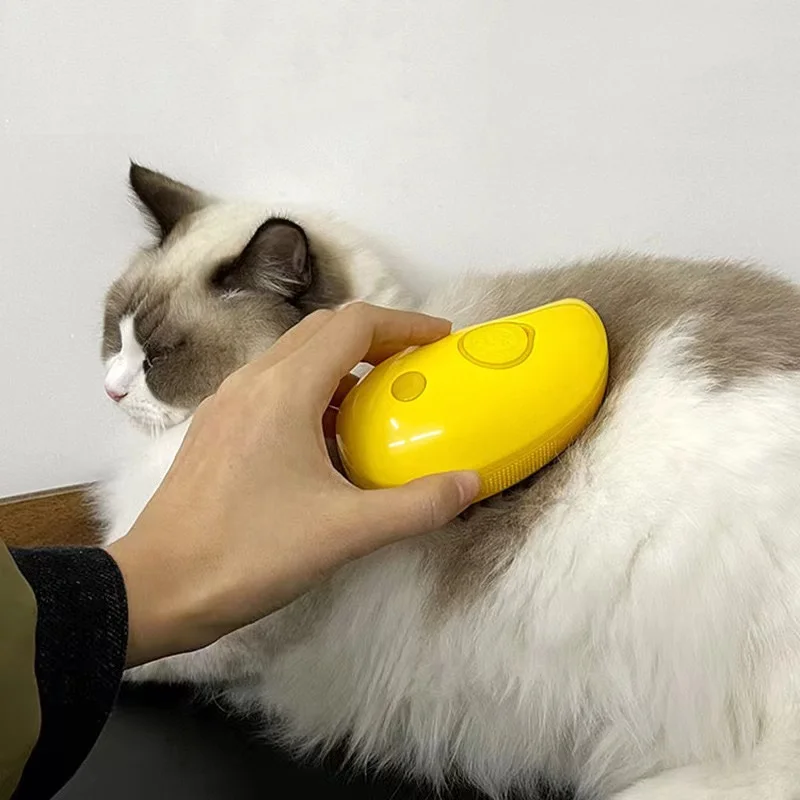 

Kitten Grooming Supplies Electric Steam Brush with Soft Silicone Comb Water Spray