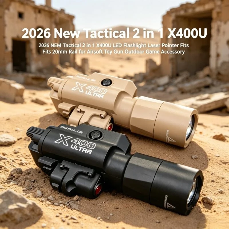 X800M 2 in 1 Laser Flashlight Combo with Picatinny Rail Mount for Outdoor Tactical Toys