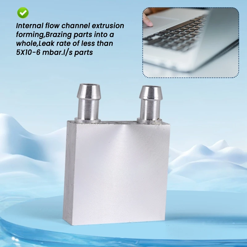 Primary Aluminum alloy Water Cooling Block 40x40mm for Liquid Water Cooler Heat Sink System Silver Use For PC Laptop CPU-DTD2