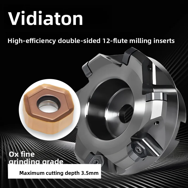 45 °   Fresa de desbaste de doble cara Face Mill MFC145-07, 12 filos de corte, para insertos WIDIA, centro de mecanizado CNC