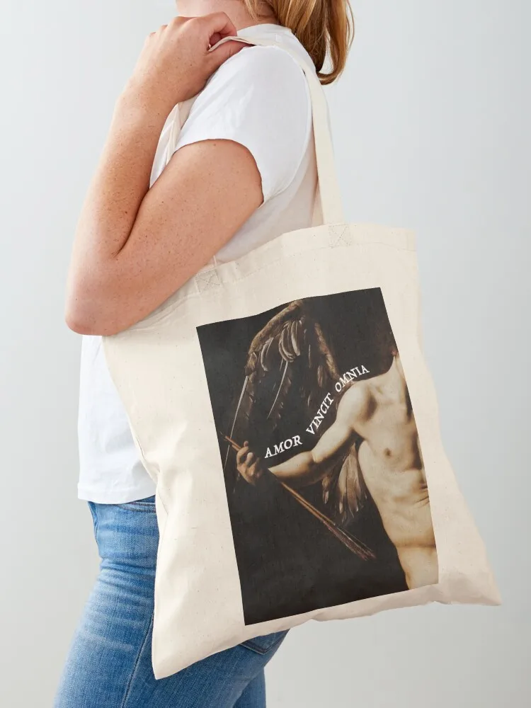 

Amor Vincit Omnia (Love Conquers All) Tote Bag shopper bags shopping trolley bag sac pour femme Women bags