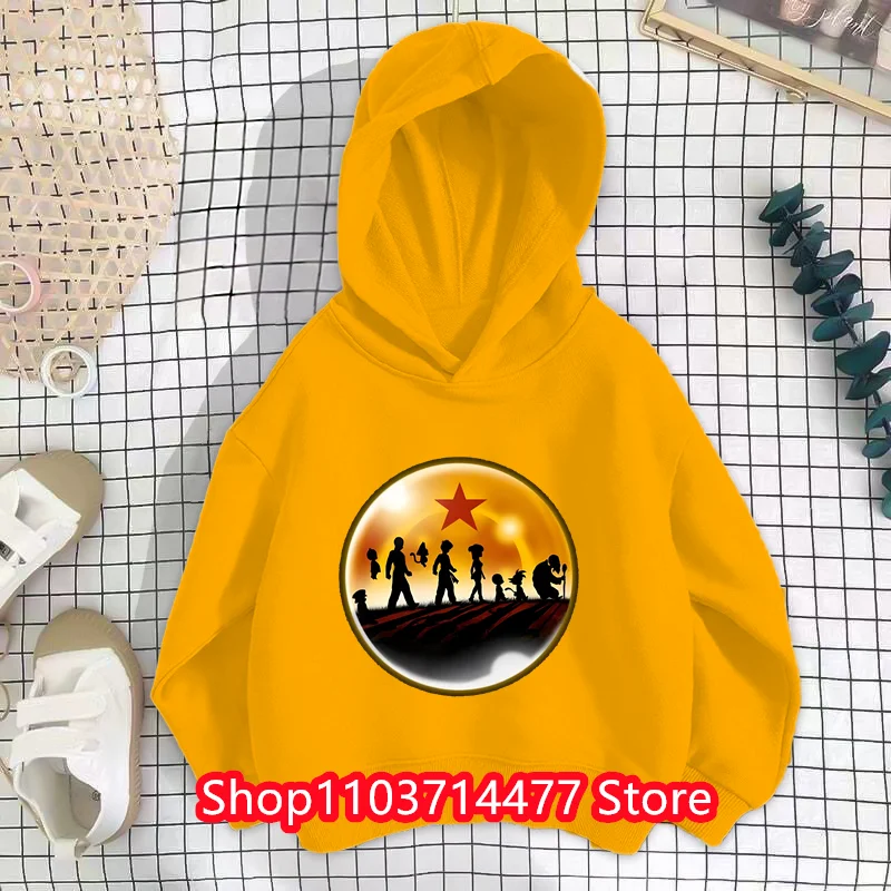 Baju anak perempuan anak laki-laki setelan Hoodie Goku Dragonball 2 potong Hoodie balita musim semi musim gugur anak perempuan bertudung kartun + celana pakaian olahraga