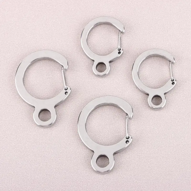 2Pcs Stainless Steel Carabiner Buckle Key Ring Spring Snap Hook for Outdoor Gym Water Bottle Attachment