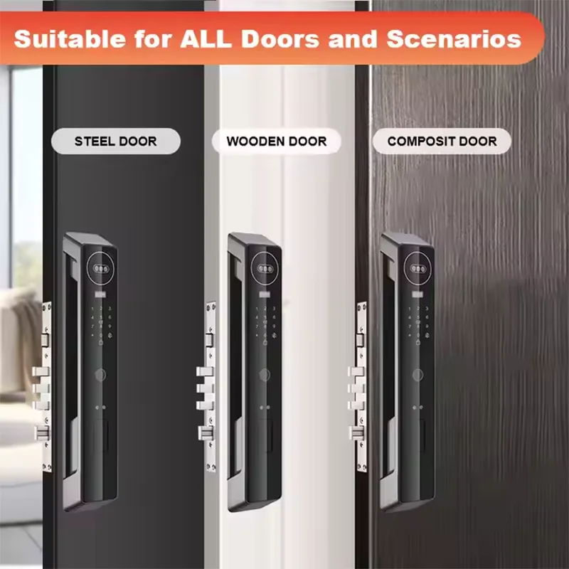 WIfl 3D Face Smart Lock Door Security Face . Camera Monitor Intelligent Fingerprint Password Biometric Electronic Key Unlock
