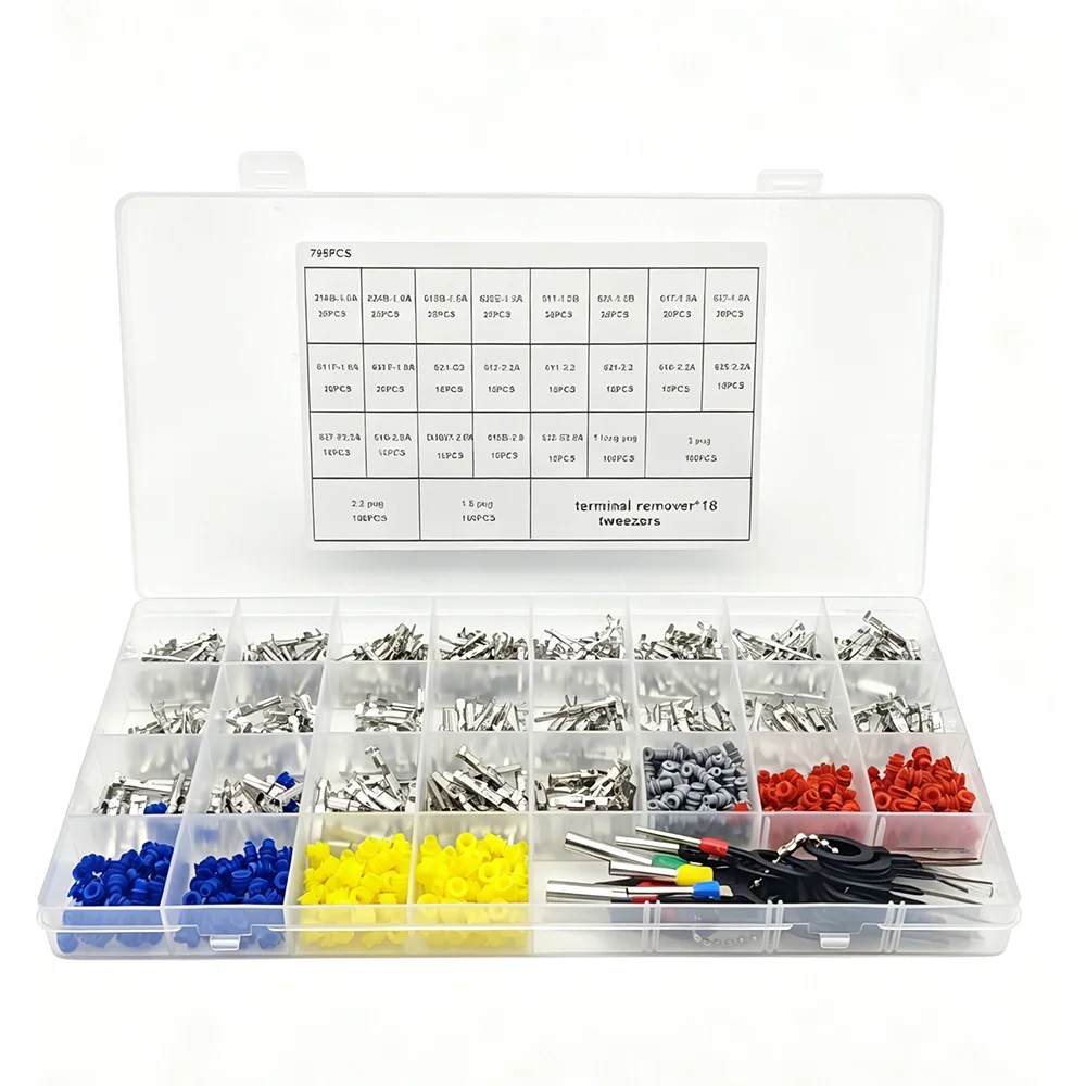 799 Pin Terminal 1/1.5/1.8/2.2/2.8/3.5mm Sealed Automotive Connector Disassembly Male and Female Crimping Pin Non Insulated Pug