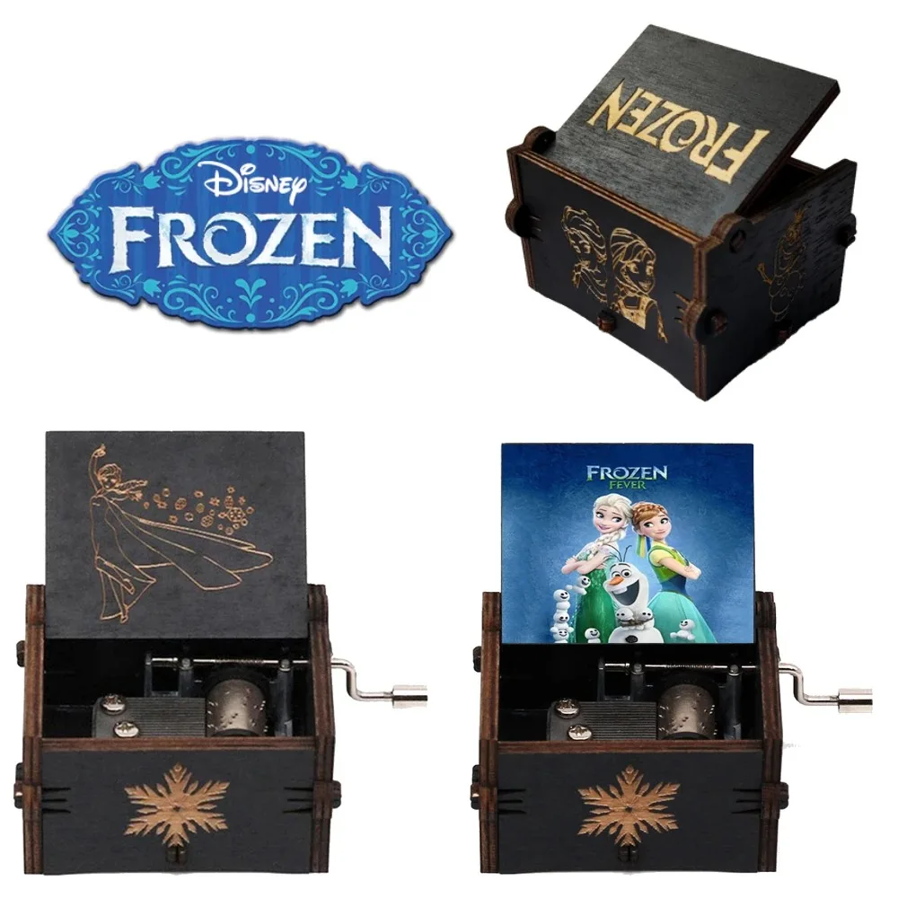 

new model Disney Lilo & Stitch Frozen Wooden Music Box Vintage Hand-Cranked Musical Box Children Presents festival gift