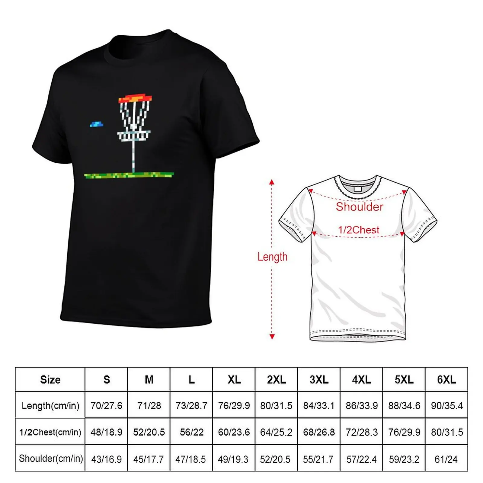 Disc Golf Tee 8 Bit Basket, Disc Golf Minimalist Design For Men Women T-Shirt Modern Print Casual T-Shirt