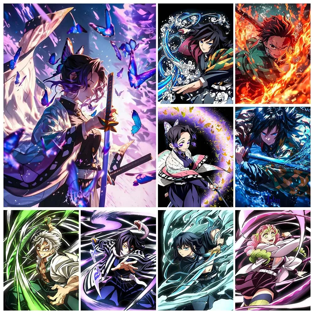 

Demon Slayer 5D DIY Diamond Painting Kit Kamado Tanjirou Diamond Embroidery Full Diamond Mosaic Art Home Decoration Picture