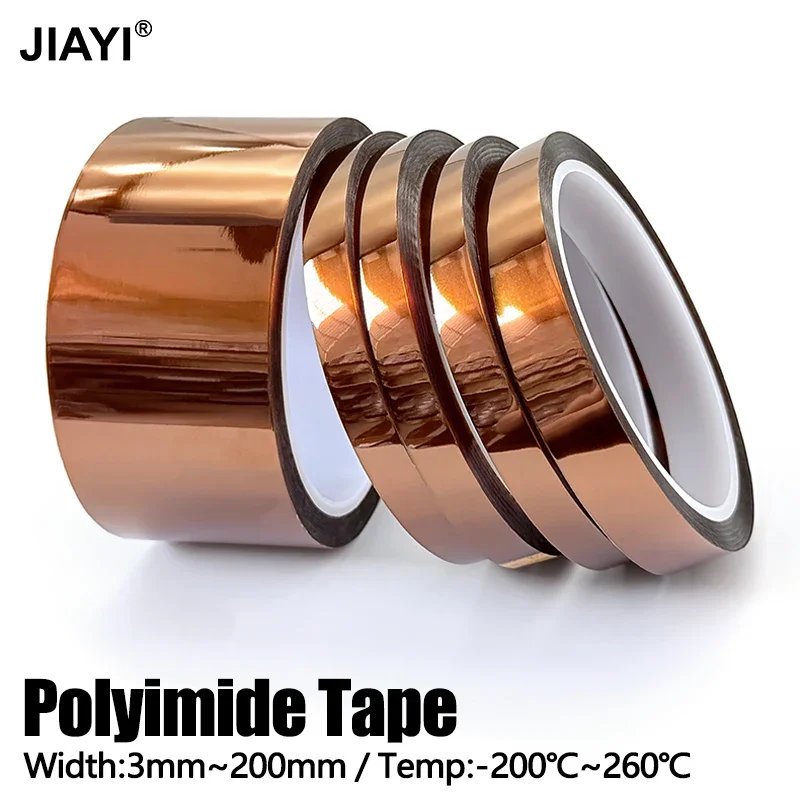 Polyimide Gold Finger Tape High Temp 260 Deg.C Adhesive Insulation Tape for Phone Repair Battery Wire Protection 3-300mm 33M