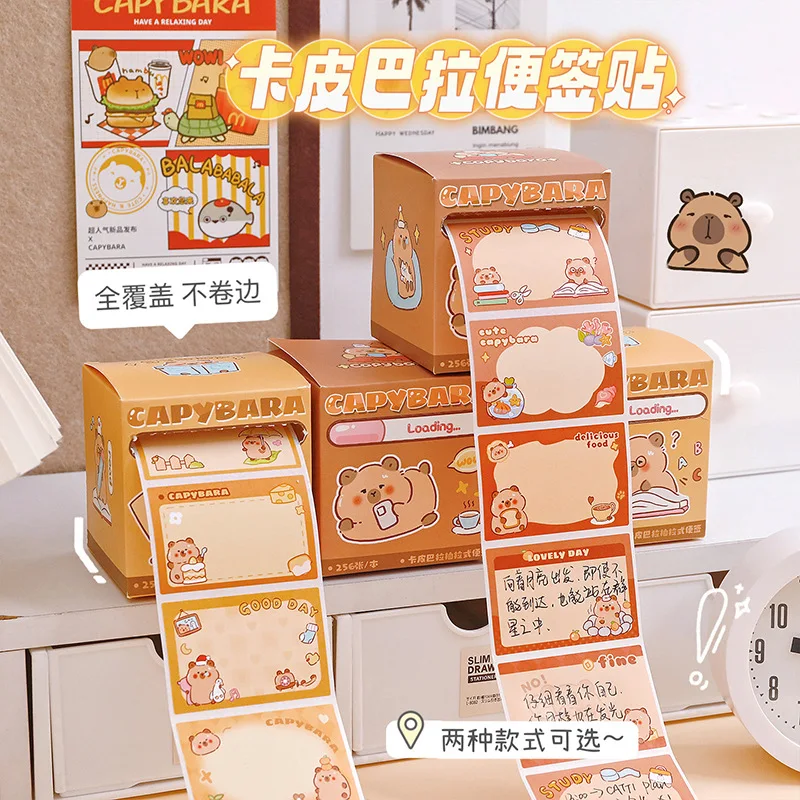 

Kawaii Stationery Supplies Notepad Cute Capybara Sticky Notes Stationary Office Accessories Diary Decoration Memo Pad Cute Thing