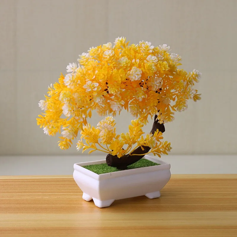 1 Stücke Grüne Künstliche Pflanzen Bonsai Kunststoff Baum Gefälschte Blume für Zuhause Schlafzimmer Dekor Tisch Garten Dekoration Outdoor Ornament – Detail 11