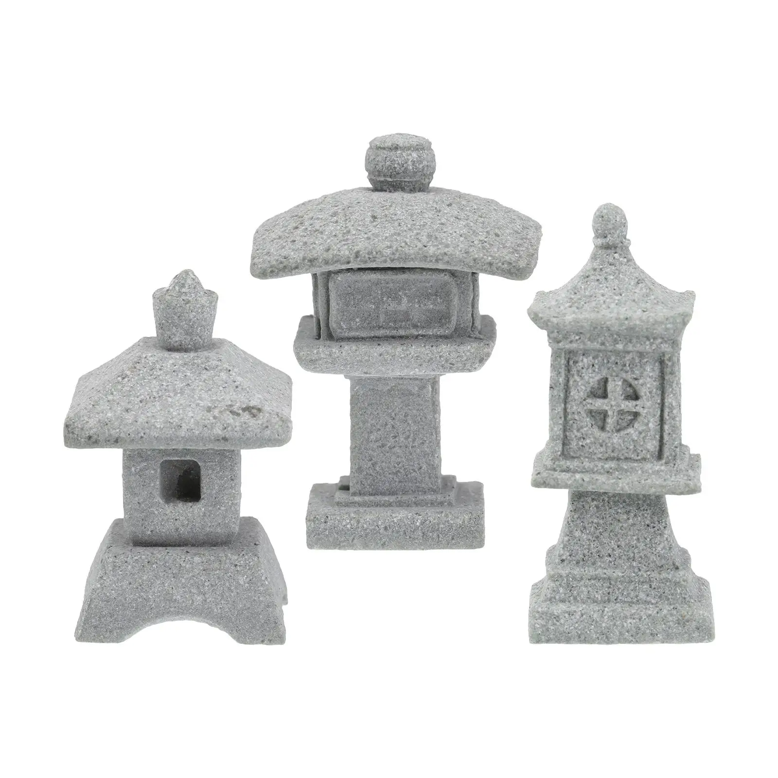 3x Simulation Sculpture Decoration Collectibles Statue for Bedroom Courtyard Living Room Housewarming Landscape Pavilion