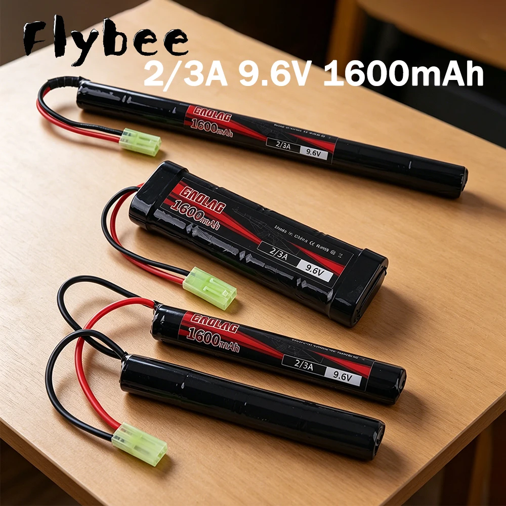 9.6V USB Charger 2/3A Ni-MH 1600mAh 9.6V Stick Airsoft Guns Battery with Mini Tamiya Connector for AK47,MP5K,RPK,PKM,G36C,MC51