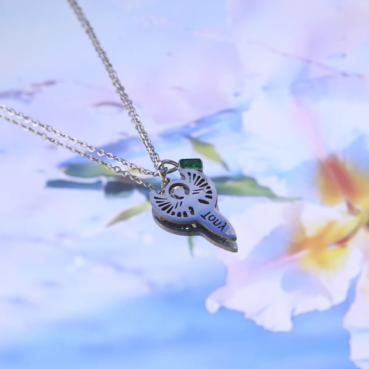Chandler Custom Name High Grade Stainless Steel Angel Pendant Necklace Link ChainNecklace Jewelry For Men Women