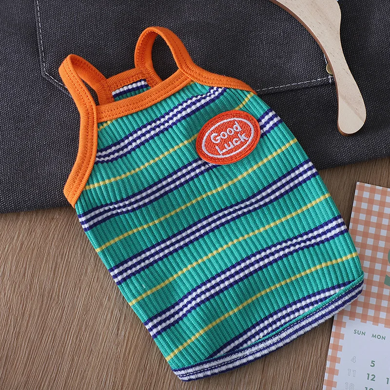 Pet Spring Thin Striped Vest Cat Breathable Sunscreen Vest Teddy Small Dog Top Dog Clothes for Small Dogs