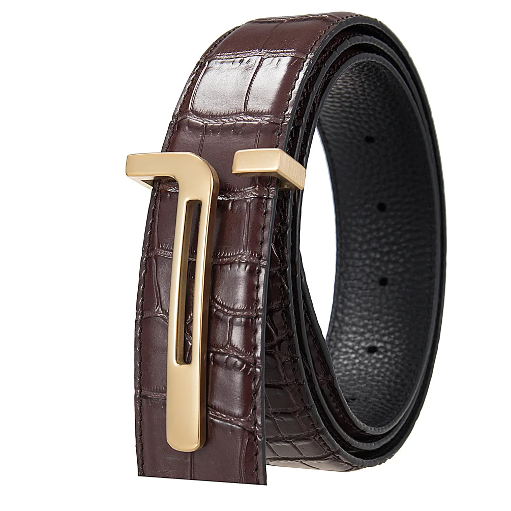Luxury 38mm Men's Leather Belt Vintage Fashion Designer Brand High Quality Fancy Strap for Jeans And Trousers