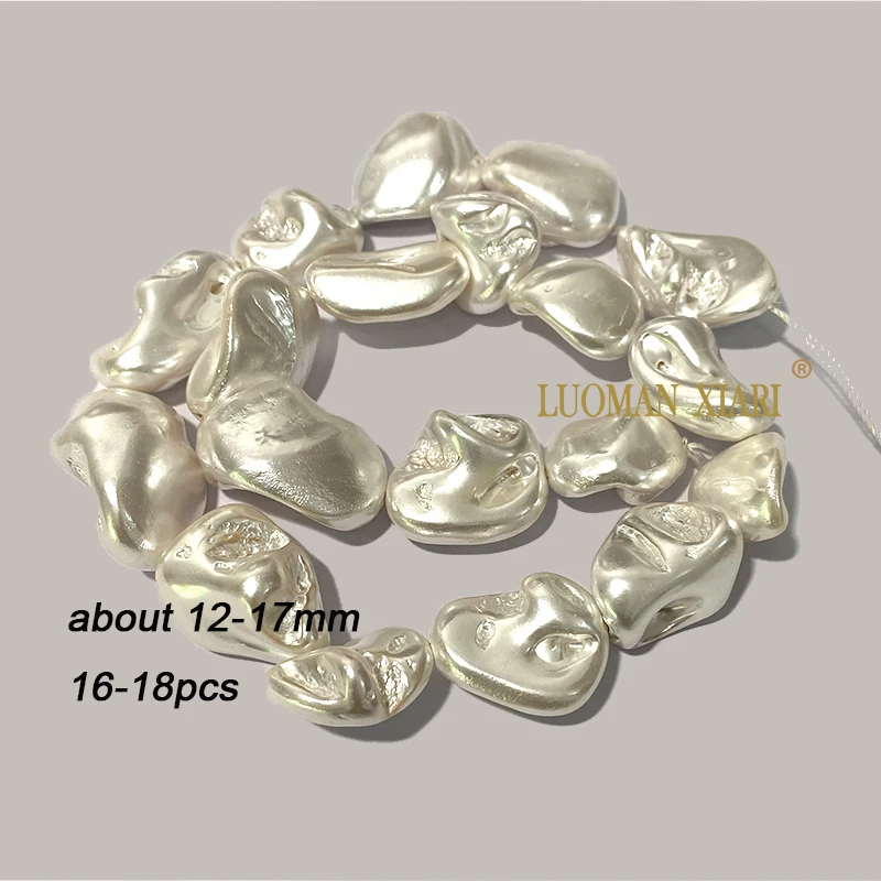 Natural Freshwater Shell Mother Pearls White Grey Baroque Shape Spacer Beads for Jewelry Making Diy Bracelets Accessories