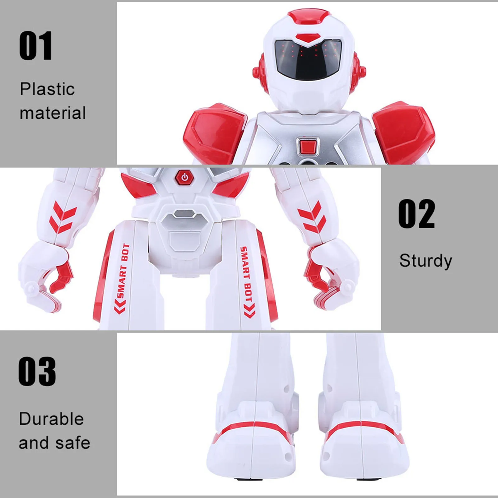 Kid Remote Control Intelligent Robot Gesture Sensor Singing Dancing Educational Toy (Red)