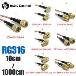 Cable SMA to SMA / RP SMA Male Plug & Female Jack Connector RG316 RF Jumper pigtail Male to Female right angle RF Coaxial