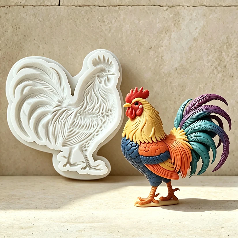 Rooster Silicone Mold for Sugarcraft Resin Cupcake Baking Fondant Cake Decorating Tools