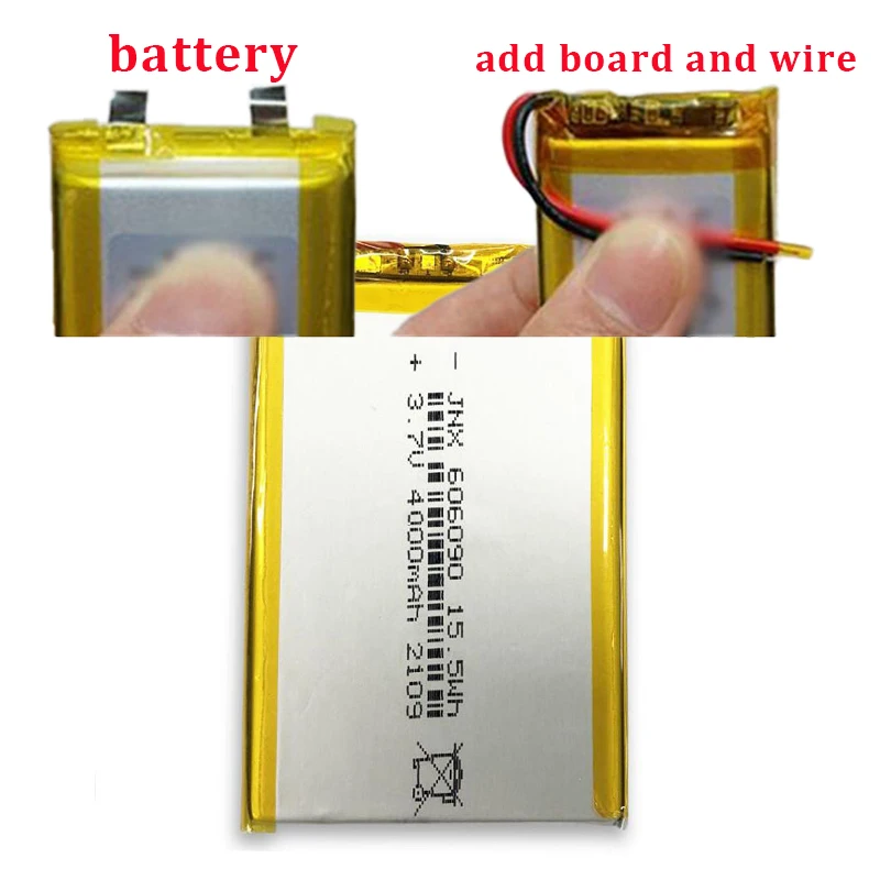 3.7V 606090 4000mah High-capacity Polymer Lithium Battery for Mobile Power Solar Street Lamp Charging Treasure Power Bank Laptop