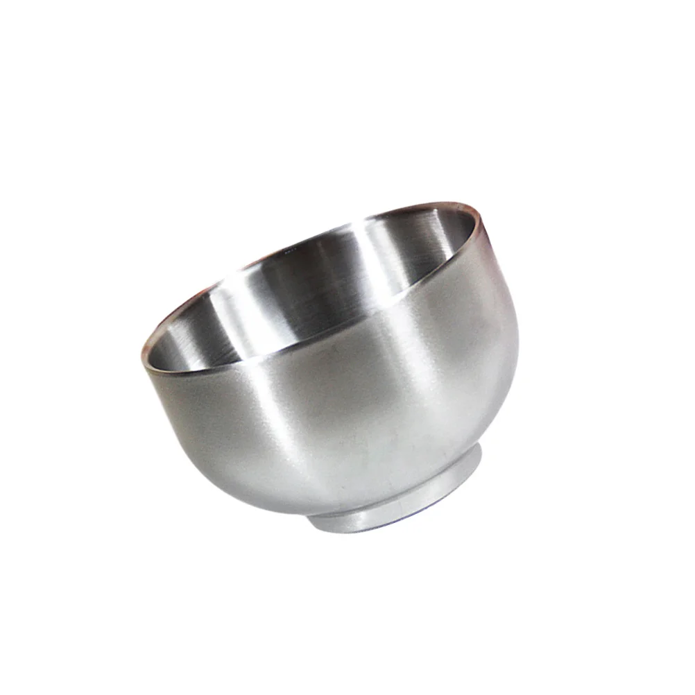 

14cm Silver Stainless Steel Double Layer Anti-Scald Kids Bowl Thickening Rustproof Durable Easy Clean Stainless Steel Bowl