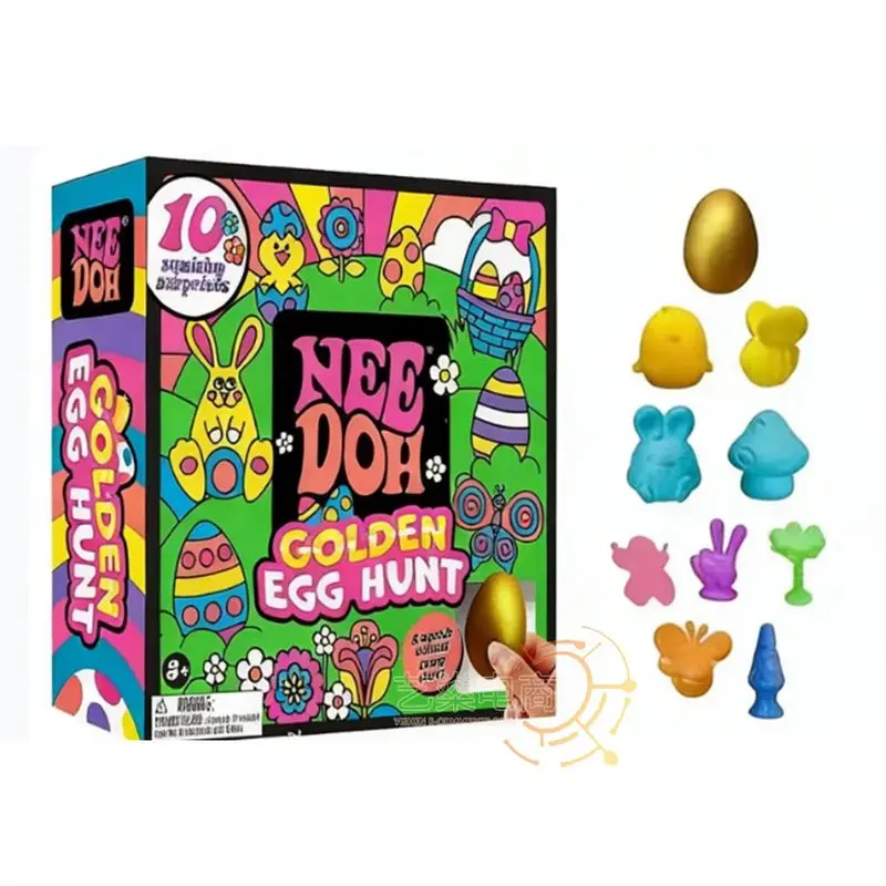 

2026 New In Stock Easter Needoh Golden Egg Hunt Game Blind Box Surprise Squishy Fidget Toy Holiday Party Gift