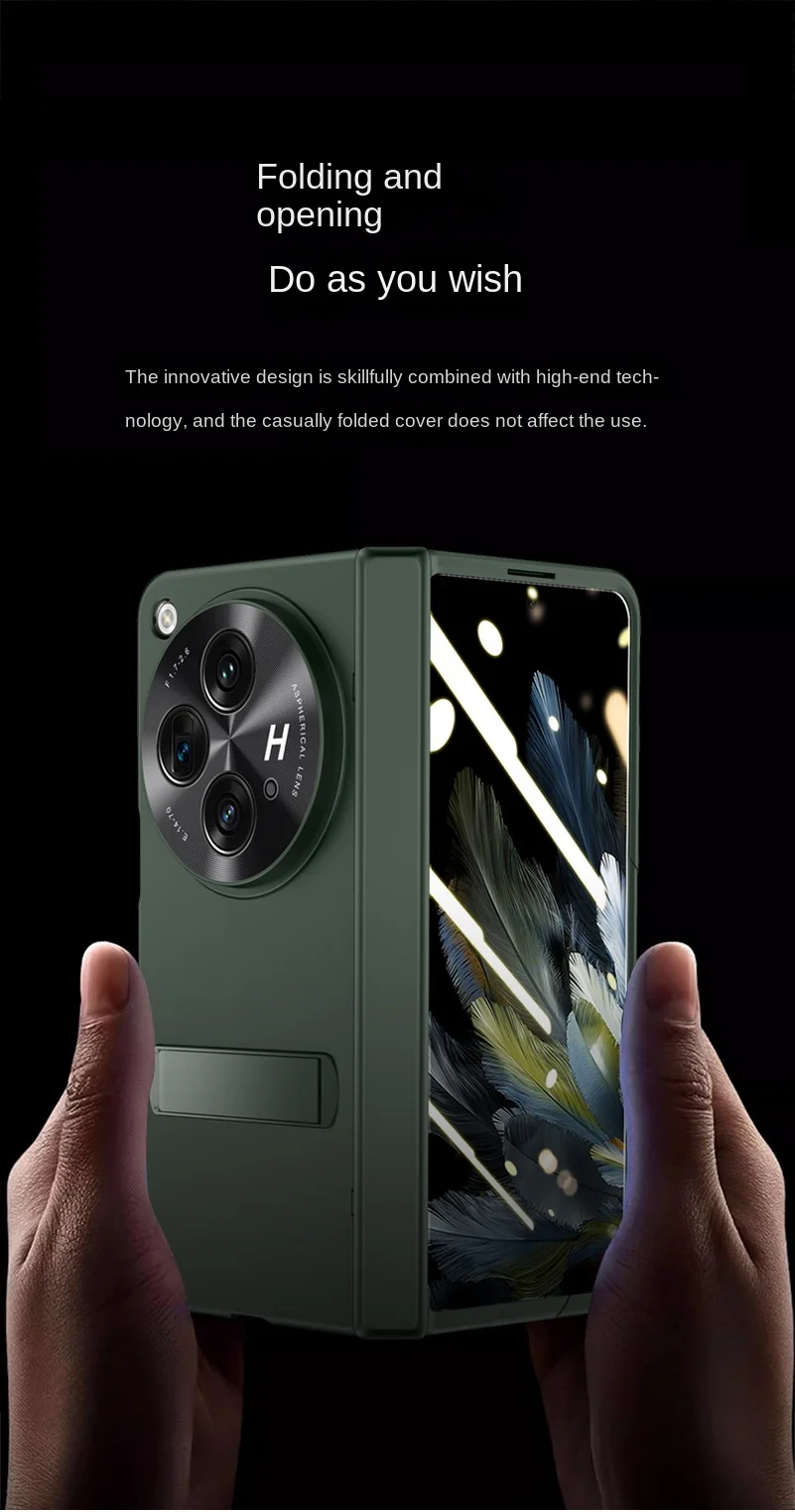 Leather Tempered Glass Flim Shell For OPPO Find N3 FIND N3 phone Case Stand Full Protective Case For  Find N3 Armor Cover
