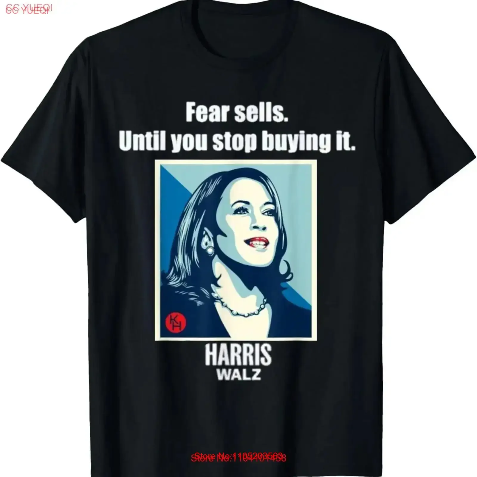 

Fear Sells Until You Stop Buying It Harris Walz Vote Kamala T Shirt vintage Washed Casual Slightly fashion graphic Comfortable