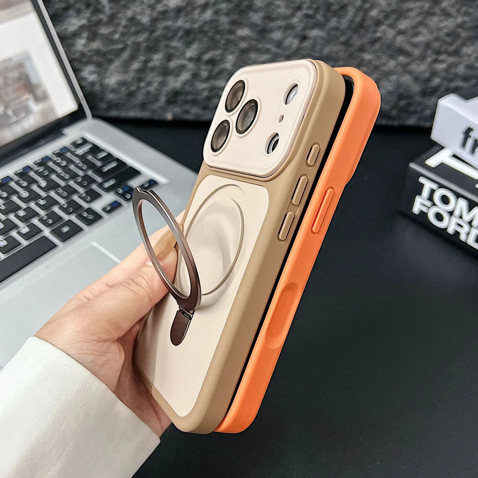 Metallring-Halterung für MagSafe Magnetische Hülle für iPhone 17 Air 16 15 14 13 12 11 Pro Max Plus Mattierte Kameraschutzabdeckung
