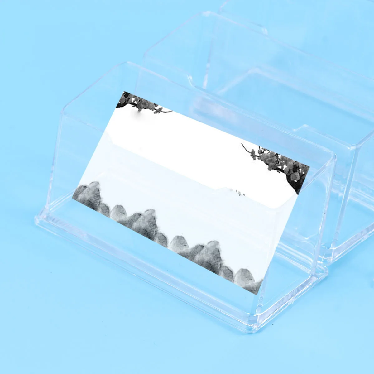 

10Pcs Transparent Acrylic Business Case Stand Box for Office Id Display Storage Organizer Small Desktop Holder Easy Access