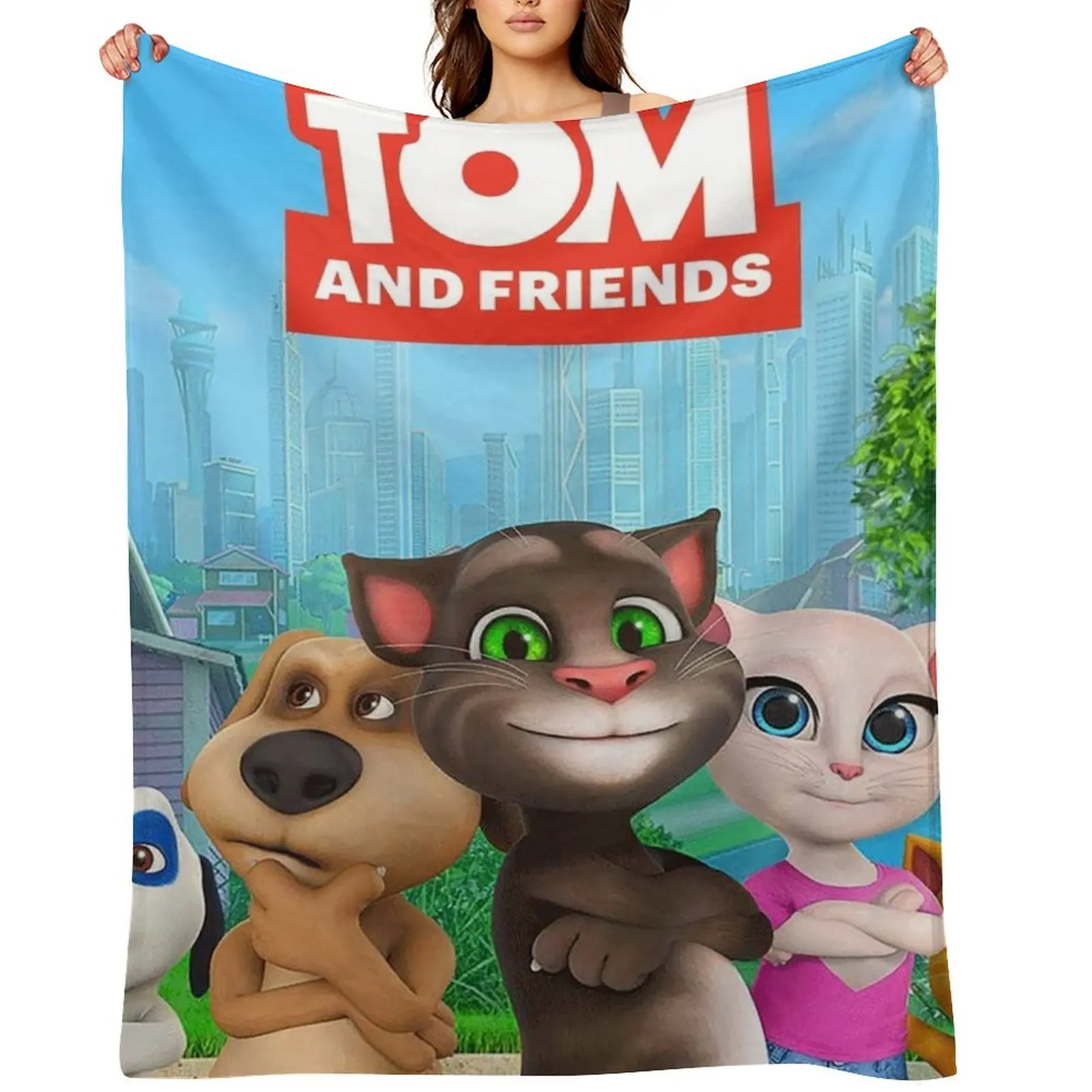 

Copy of My Tom and 2 friends Talking About Throw Blanket Large Stuffeds sofa bed Shaggy Blankets