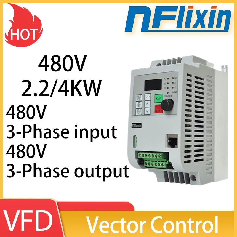 NEW 480V VFD 2.2KW-15KW 3phase input to 3phase output Variable Frequency Drive Motor Speed Control Inverter