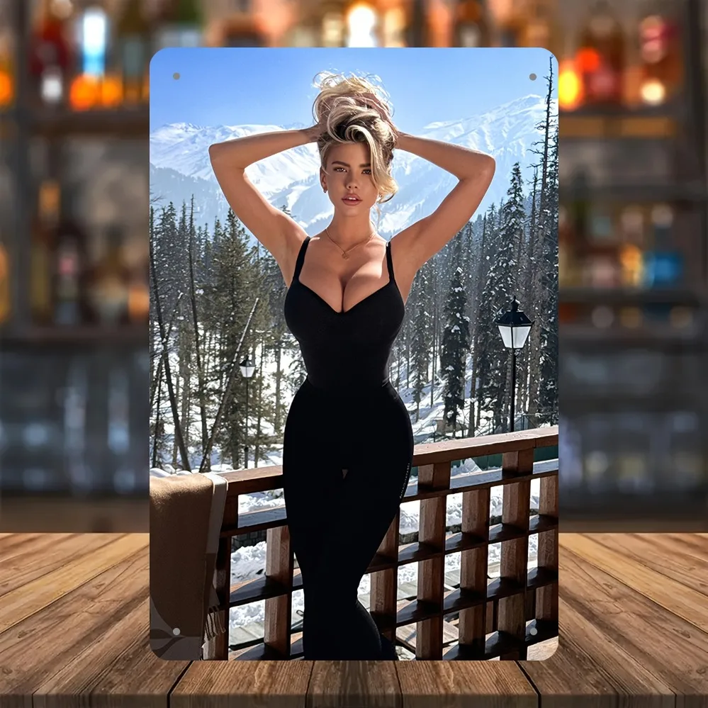 لوحة فنية جدارية معدنية عتيقة - ملصق نموذجي مع خلفية جبلية مهيبة مقاس 12 × 8 بوصة، ديكور مكتب لغرفة النوم وغرفة المعيشة للرجال، U #2