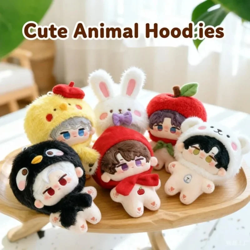10cm Hat Ornament Cute Animal, Head Cover Stuffed Clothes Rabbit, Duck Bear Apple Hood Birthday Gift, For Fans Kids Adult Gift