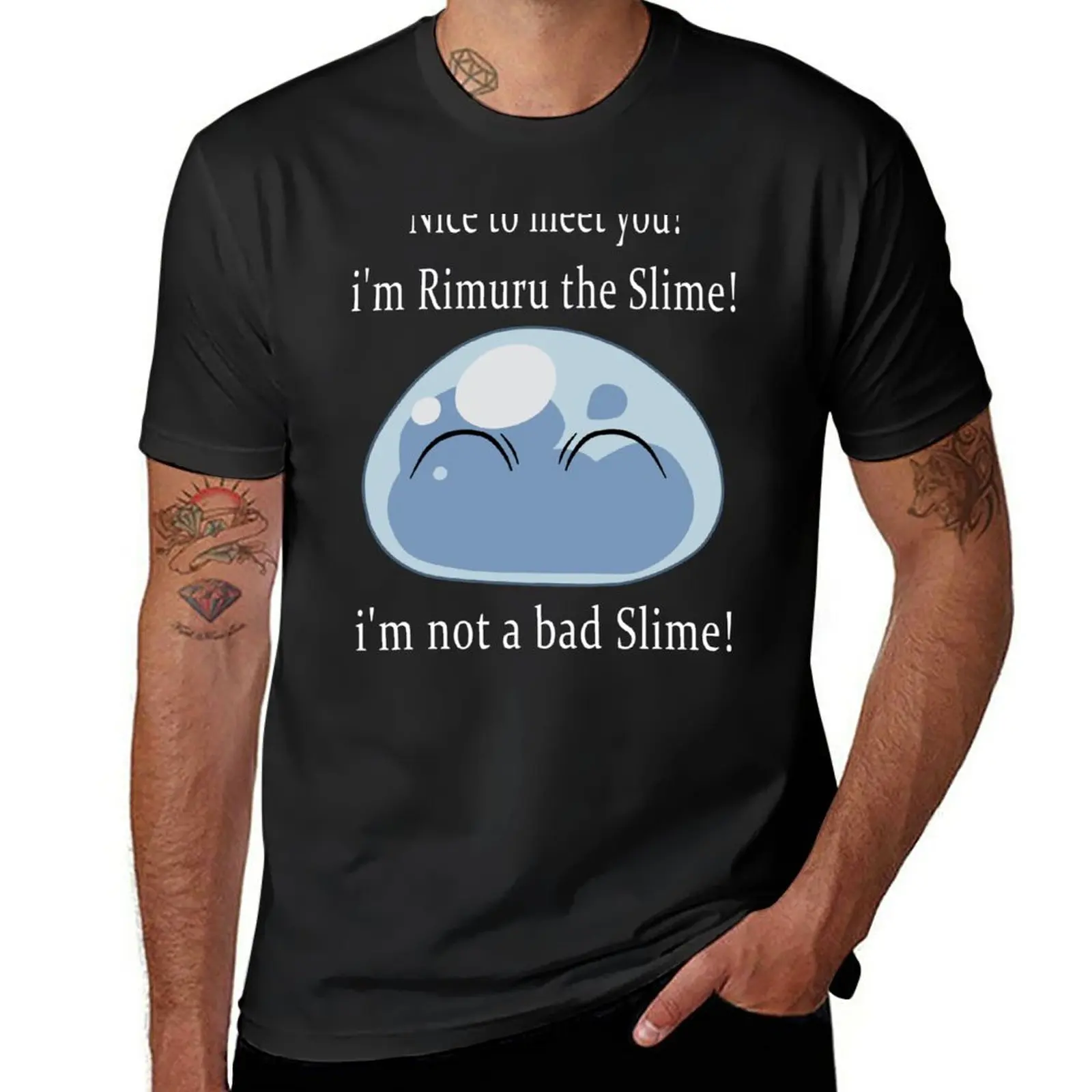 New That Time I Got Reincarnated as a Slime - Rimuru i'm not a Bad Slime T-Shirt mens cotton t shirts