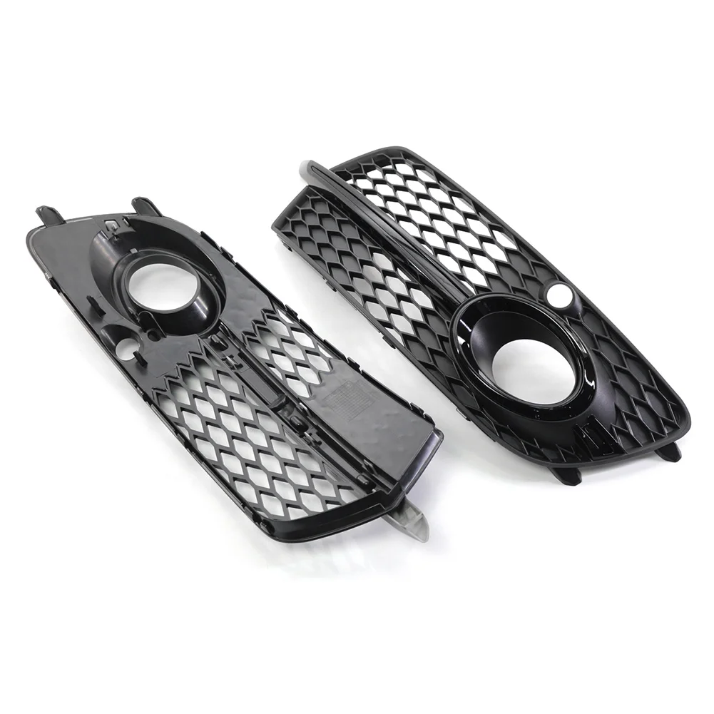 2x Black Car Front Bumper Fog Light Grill Grille Cover For Audi Q5 S-Line 2013 2014 2015 2016 2017 8R0807681S 8R0807682N