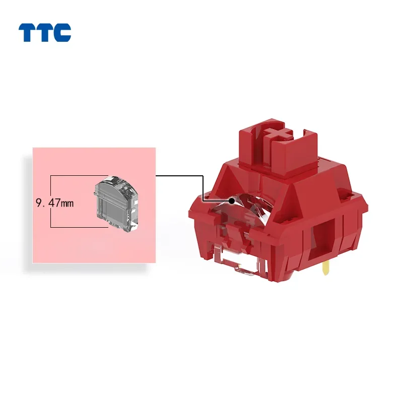 Imagem -06 - Interruptor Vermelho Chama Rugindo Ttc Interruptores Lineares de Pinos 24.5 mm Mola para Teclado Mecânico Diy