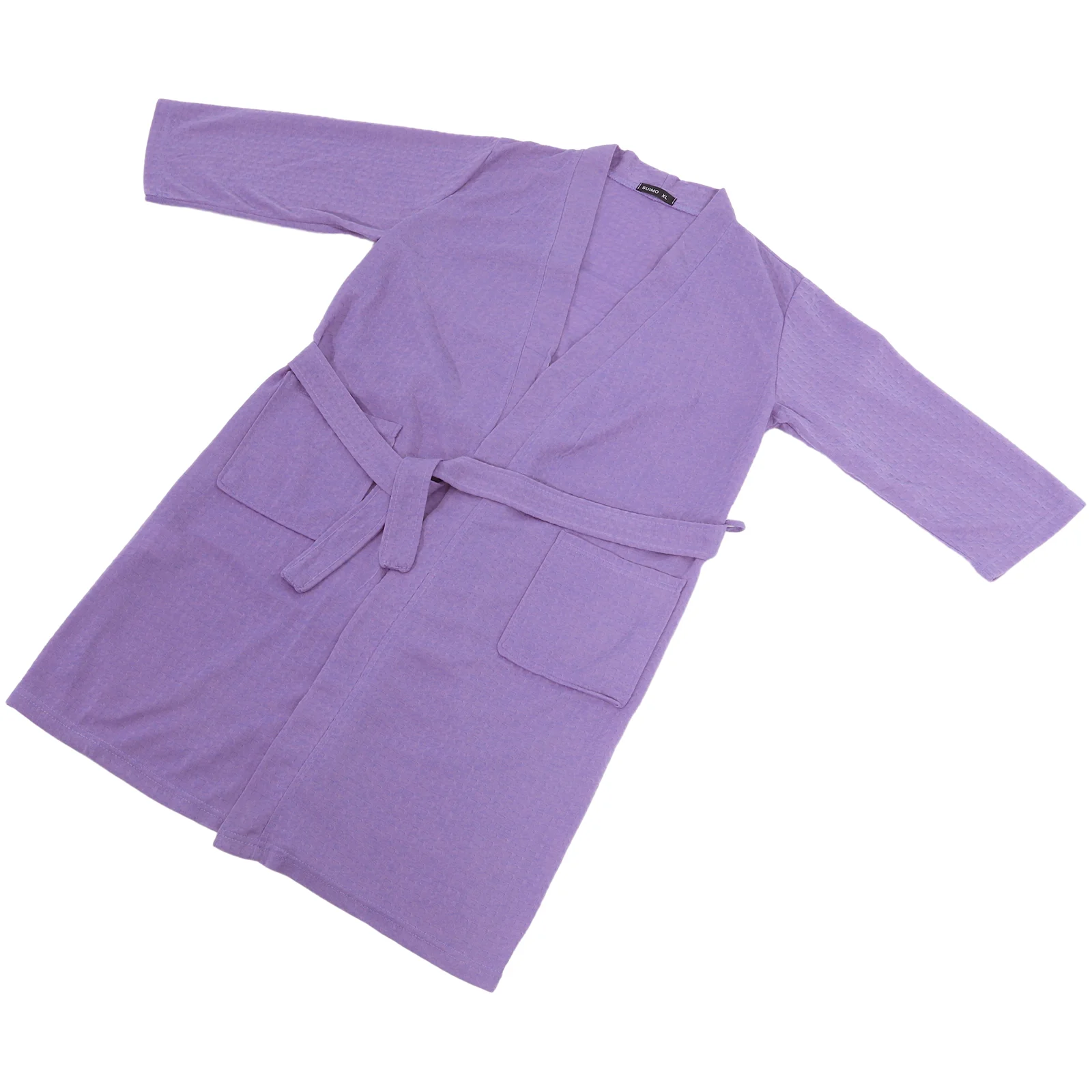 Bathrobe Women's Pajamas Shower Nightgown Spring and Autumn Purple Waffle Fabric