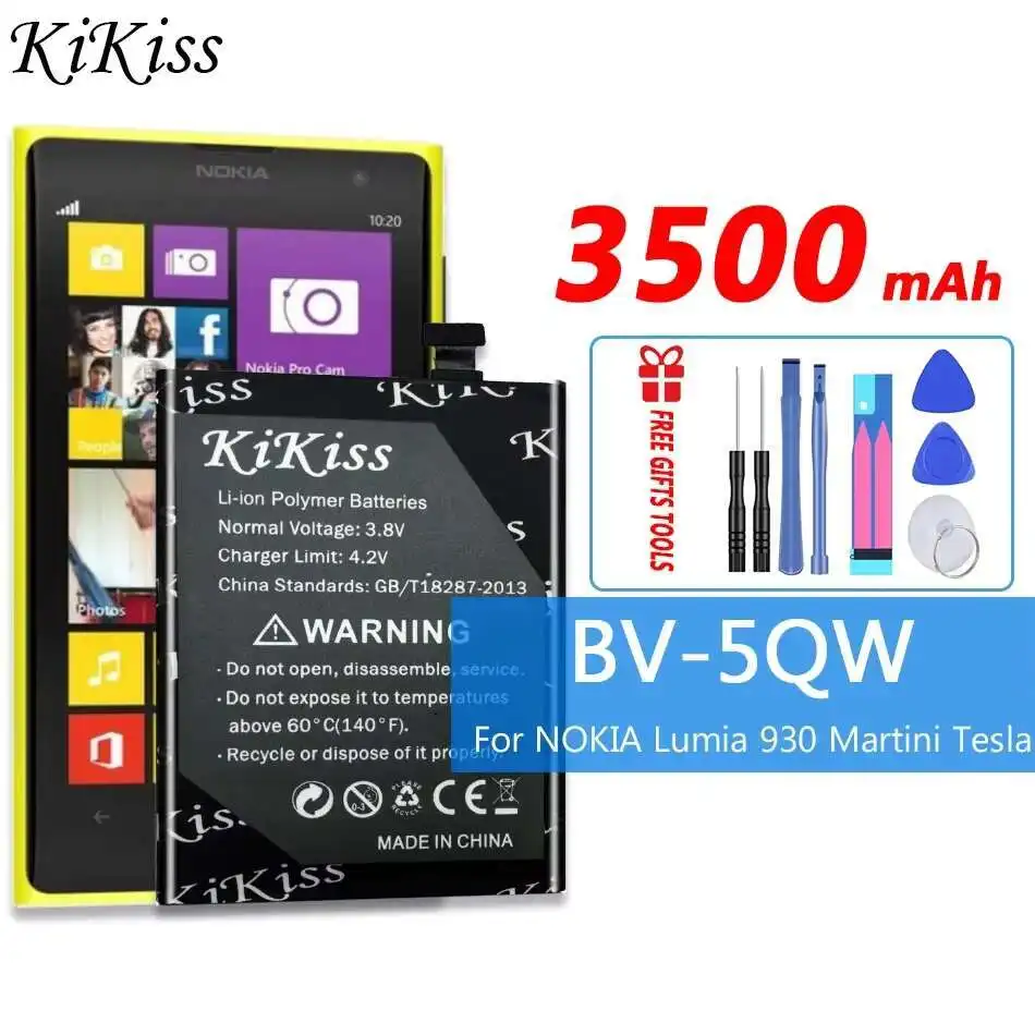 

Стабильный аккумулятор мобильного телефона для Nokia Lumia 930 Martini Tesla, надежная замена BV-5QW 3500 мАч