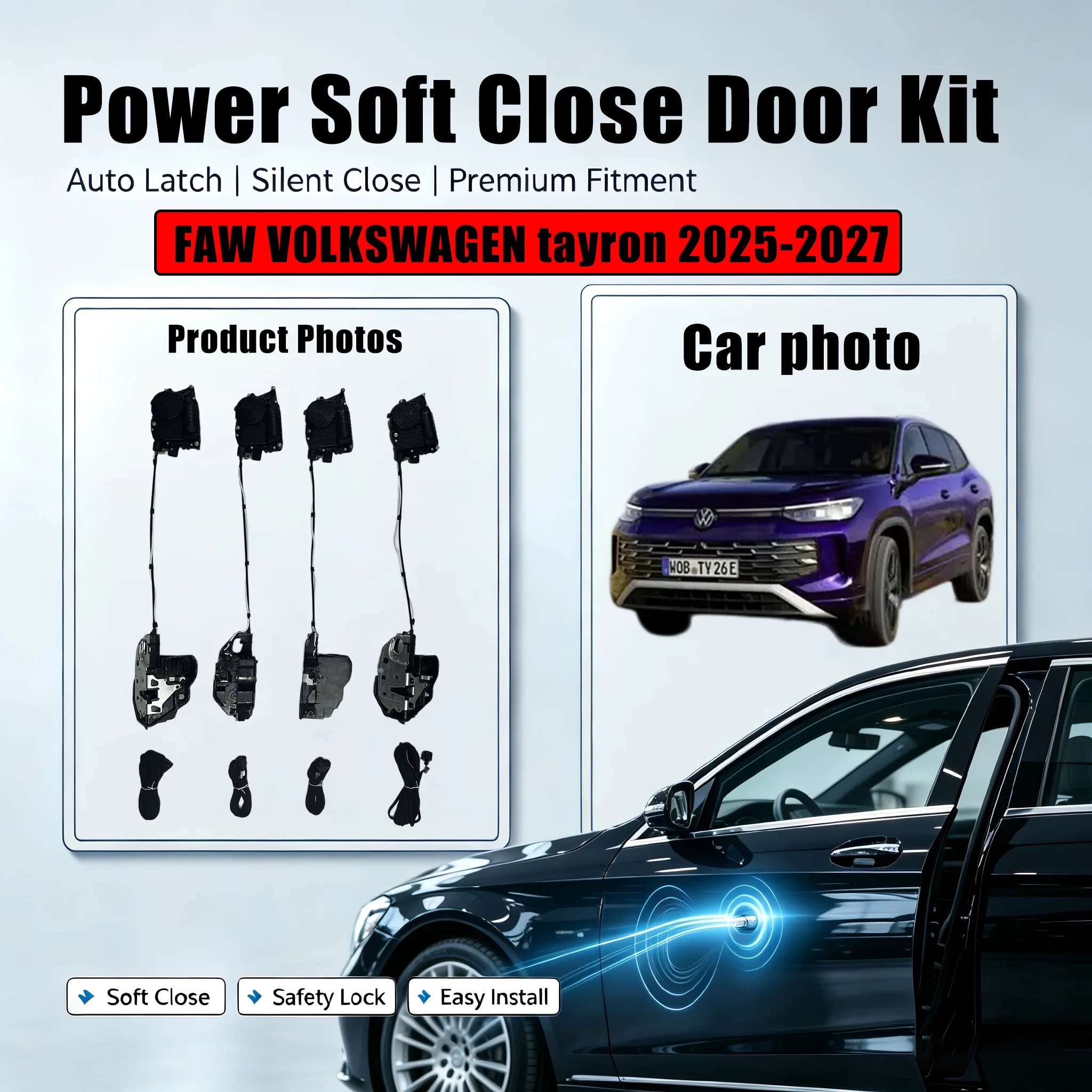 Xcar for FAW VOLKSWAGEN tayron 2025-2027 Car OEM Automatic Soft Close Door Electric Suction Kit Auto Power Closing