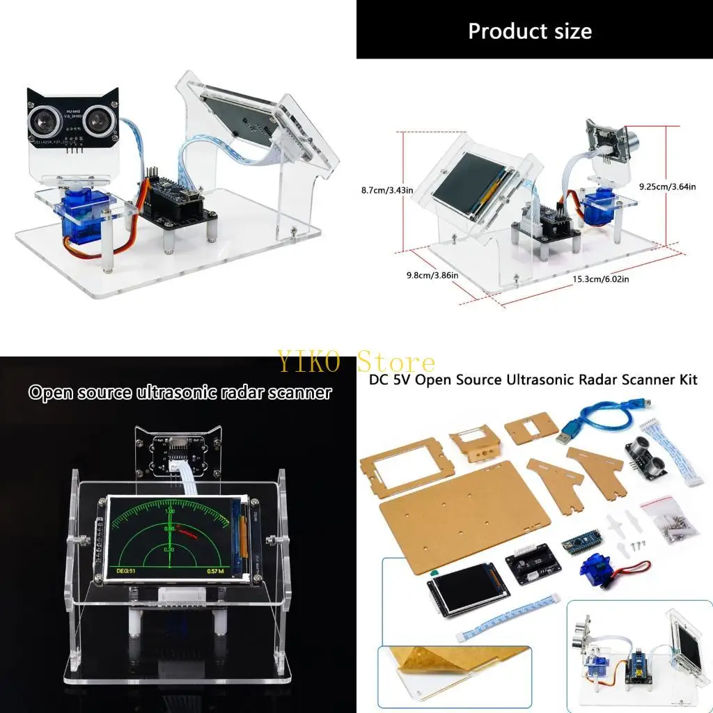 K32C Open Source Ultrasonic Study DIY Assembly Learning Set with Acrylic Stand for Student Practice, Classroom Training