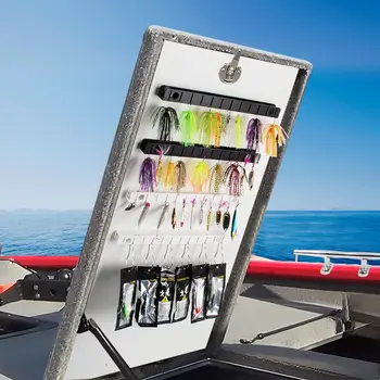 Rack de armazenamento de isca multifuncional-organizador de equipamento, suporte de isca e gancho para barcos de baixo ou barcos de pesca, escotilhas de deck de cabine