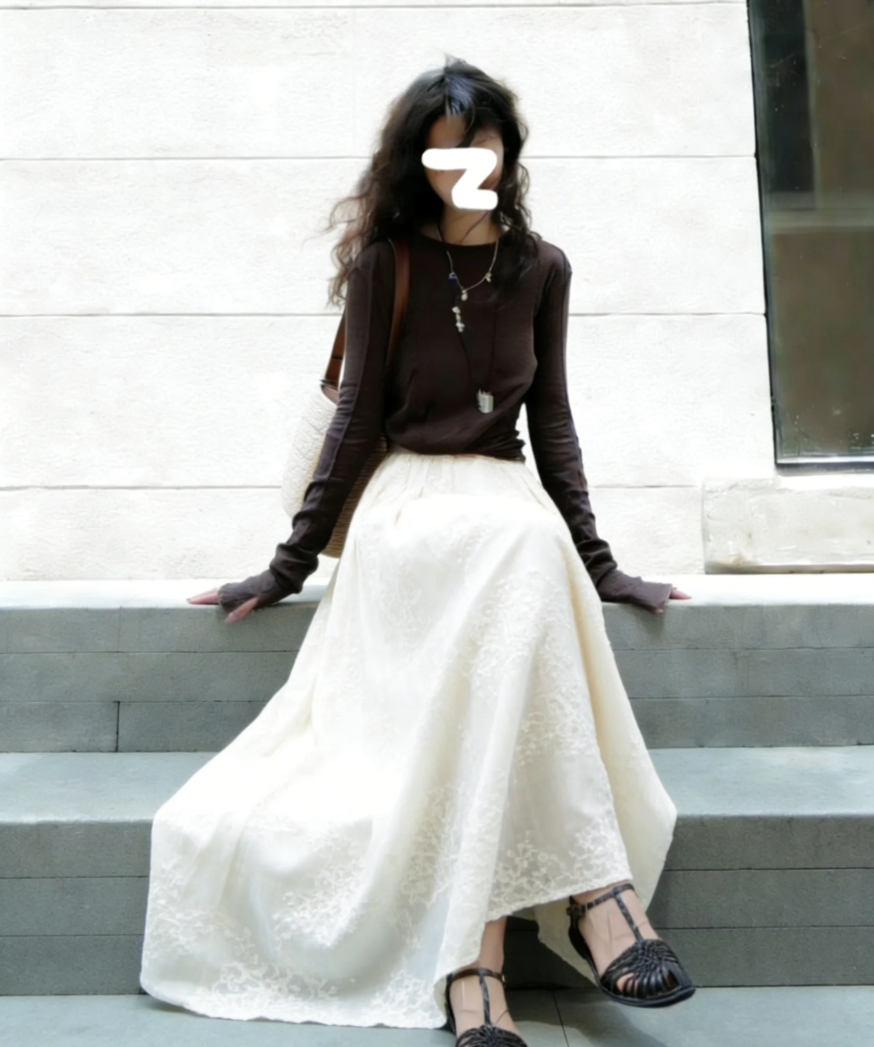 

Летняя элегантная дышащая юбка-макси из лиоцелла с цветочной вышивкой, на резинке, расклешенная, для женщин