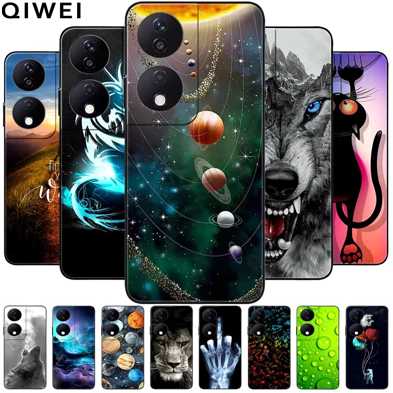 For Honor X7b Case 6.8'' Soft Silicone Cool Wolf Painted Phone Covers for Honor X7b Shockproof Cases X 7b HonorX7B Lions Animals