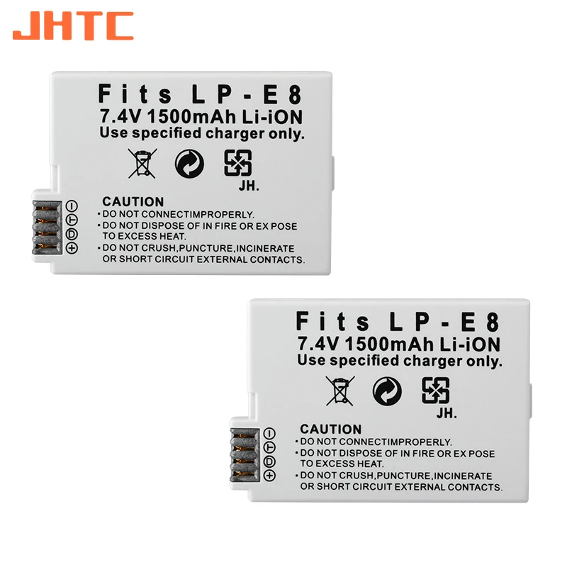 بطارية لبطاريات كانون EOS ، LP-E8 ، LPE8 ، 550D ، 600D ، 650D ، 700D ، X4 ، X5 ، X6i ، X7i ، T2i ، 1500mAh