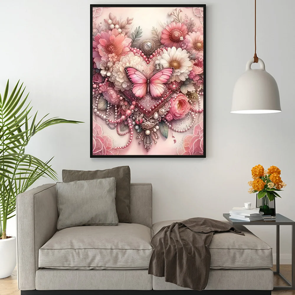 Huacan Diamond Painting Flower Rose Handmade Hobby Rhinestone Pictures Full Drill Mosaic Animal Butterfly Wall Decor For Home