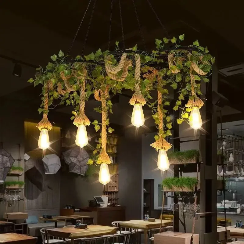 TEMAR American Country Pendant Lamp Retro Creativity Plant Music Restaurant Cashier Counter Bar Cafe Milk Tea Shop Chandelier