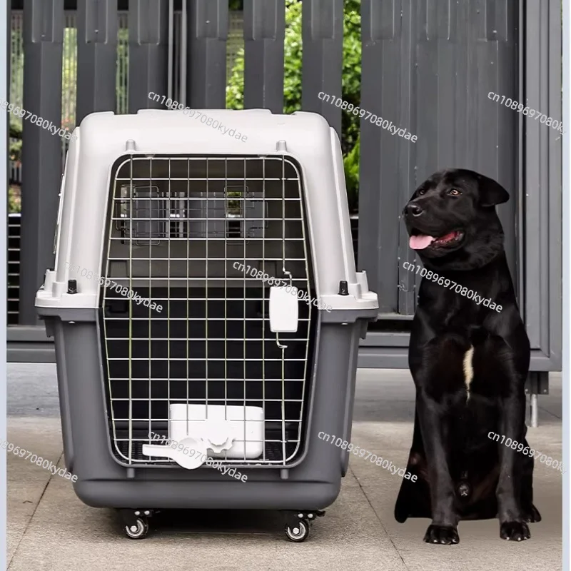 Rolling Pet Carrier with Wheels Airline Approved Large Ventilated Dog Cat Travel Crate for Car Vet Visits