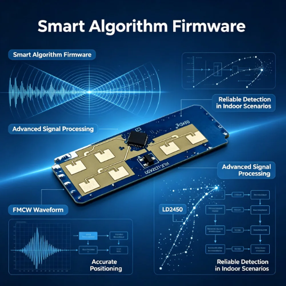 Millimeter Wave Motion Sensor LD2450 Operating at 24GHz Band for Accurate Indoor For Human Detection and Position Tracking